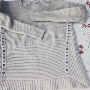 Bar lll S Gray Knitted 70%Acrylic 30%Wool Lngslvs Women's Top Sweater